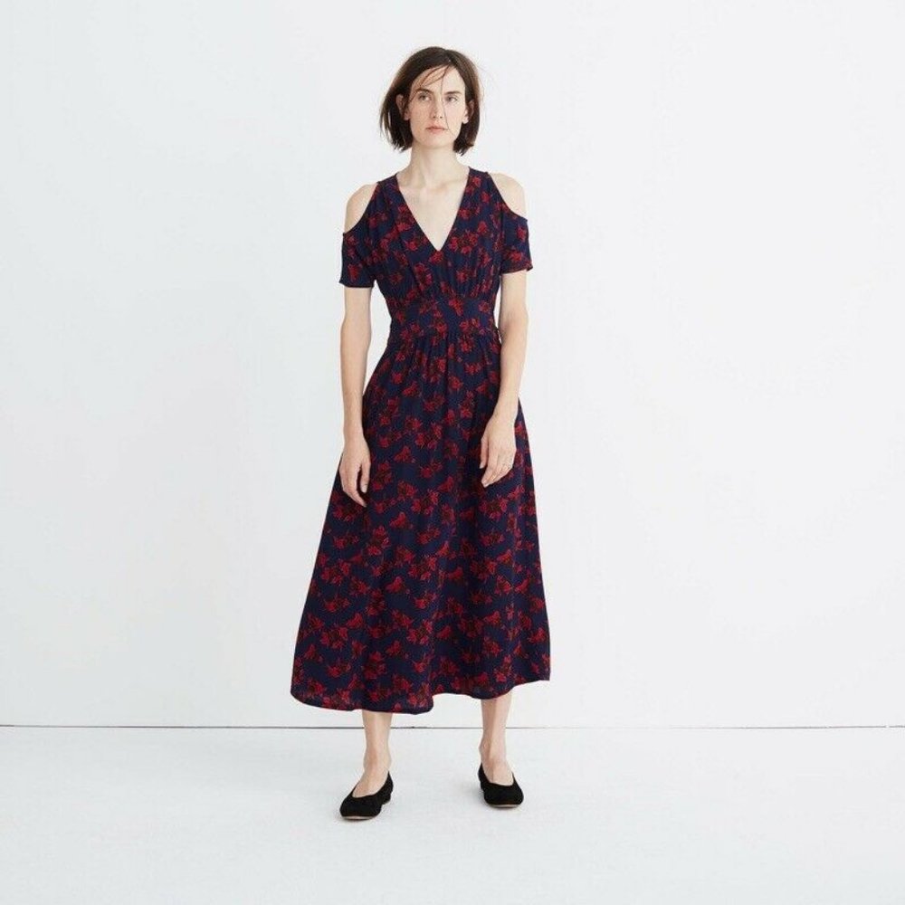 Madewell x No. 6 Midi Silk Dress in Vintage Rose